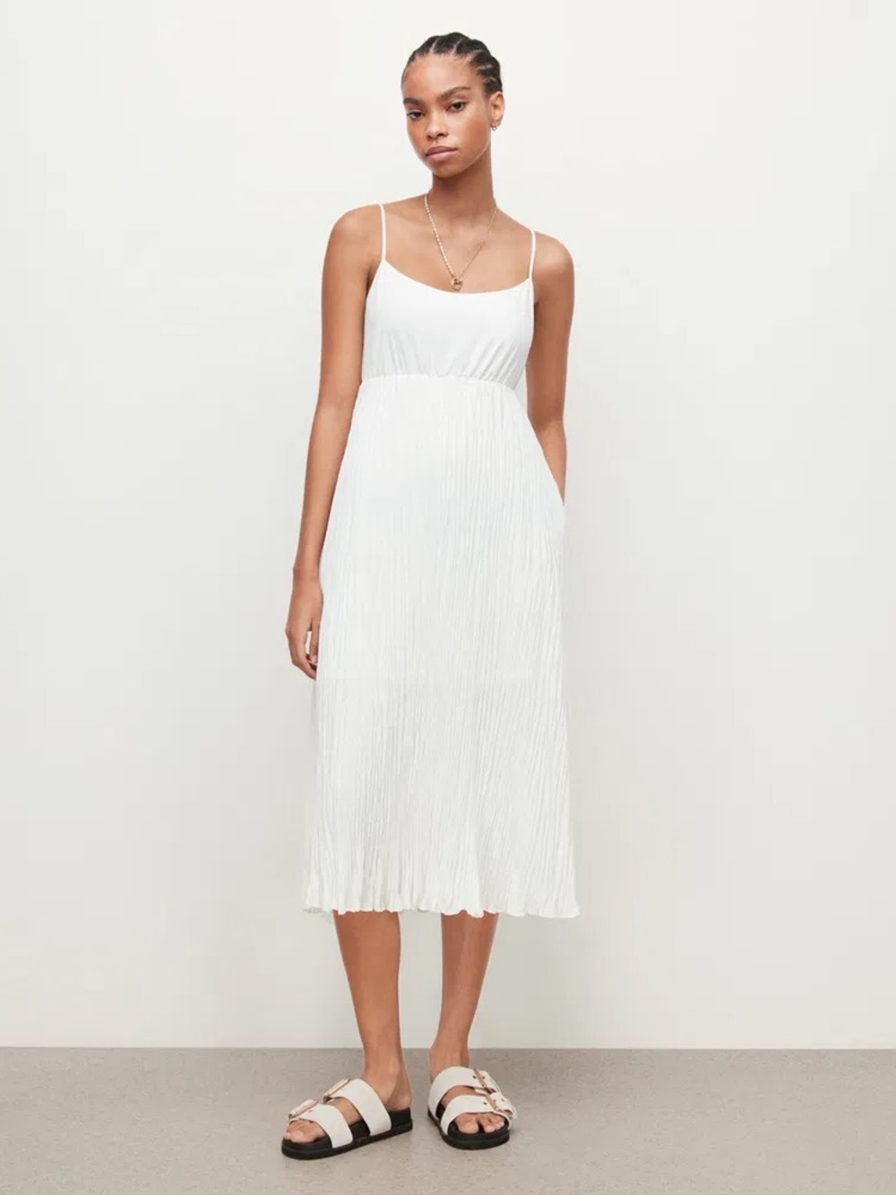 NWT ALL SAINTS Laze Sleeveless Dress in White Size Medium